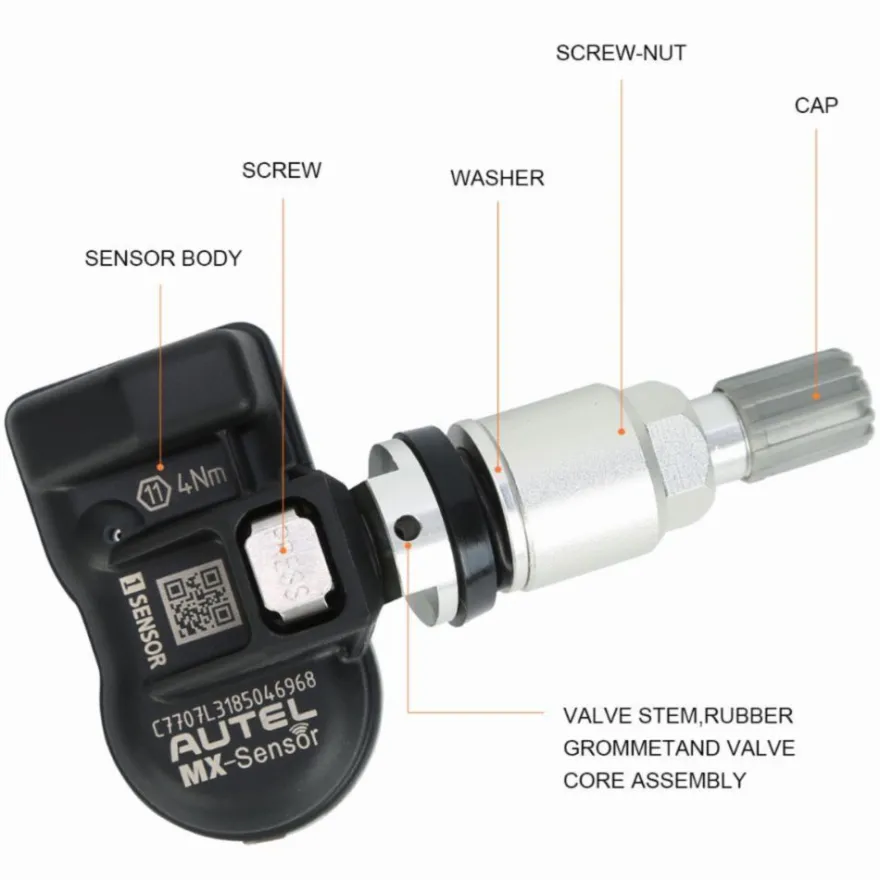 Autel Europa USA 433 / 315 MHz 1-Sensor czujnik TPMS aluminiowy