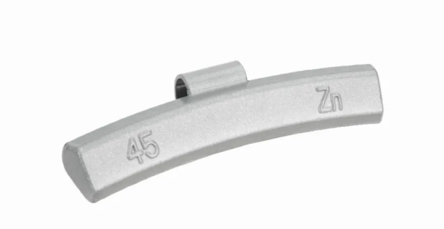 Ciężarki cynkowe powlekane ALU-S 45g, nabijane na obręcz aluminiową