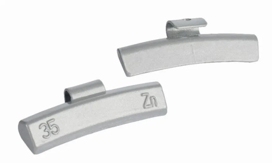 Ciężarki cynkowe powlekane ALU-S 35g, nabijane na obręcz aluminiową