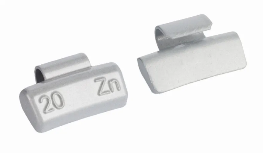 Ciężarki cynkowe powlekane ALU-S 20g, nabijane na obręcz aluminiową