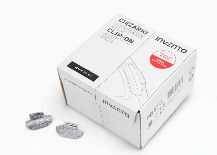 Ciężarki Ołowiane Nabijane 20g do Stalowych Felg INVENTO 100 szt