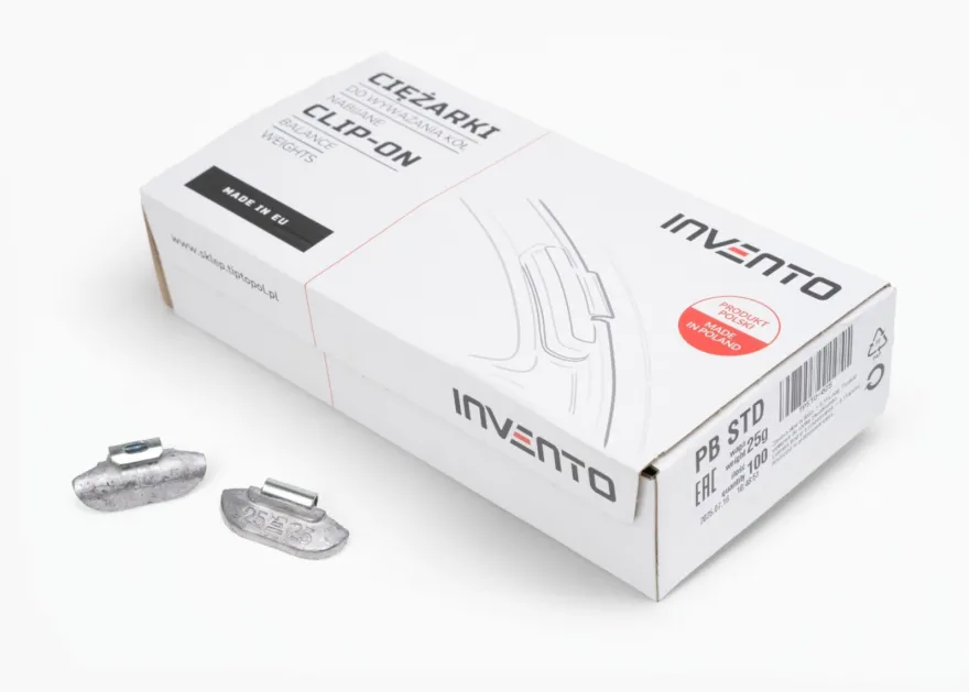 Ciężarki Ołowiane Nabijane 25g do Stalowych Felg INVENTO 100 szt