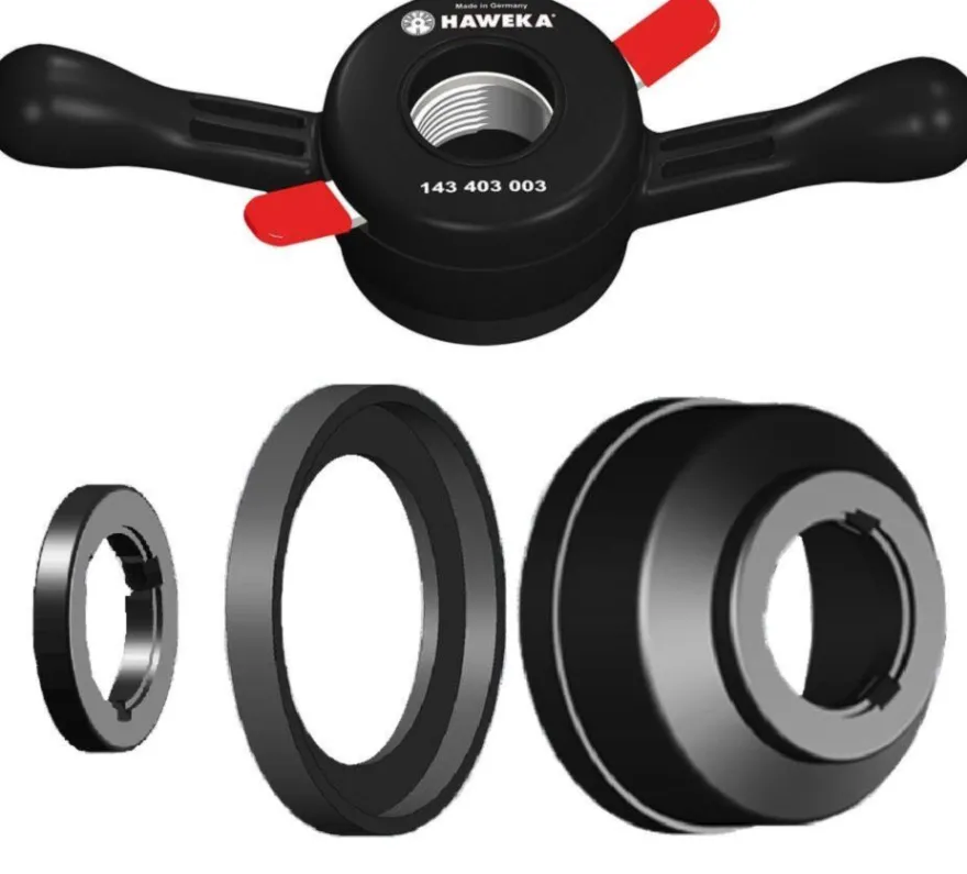 Haweka ProGrip 40 x 3 mm, nakrętka szybkomocująca, uchwyt do wyważarki z akcesoriami
