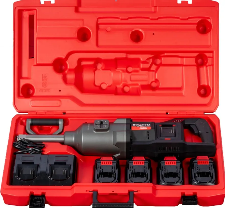 INVENTO A69RL klucz udarowy akumulatorowy, 4000 Nm 1" długi trzpień - zestaw 4x 8 Ah