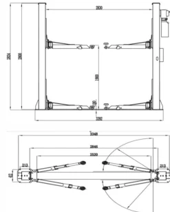 INVENTO EL S 40E 230V - Podnośnik dwukolumnowy 4T