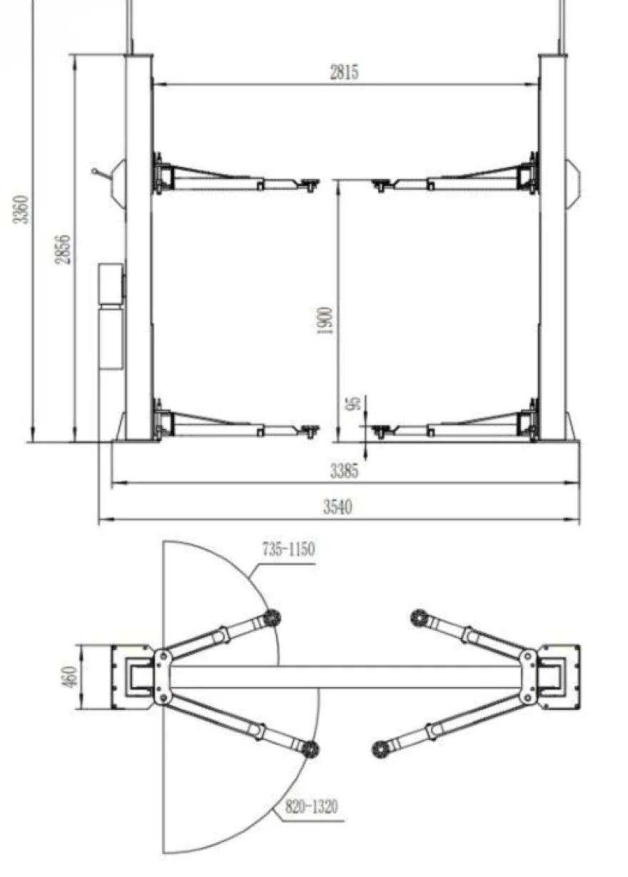 INVENTO EL S40M - Podnośnik dwukolumnowy 4T z manualną blokadą