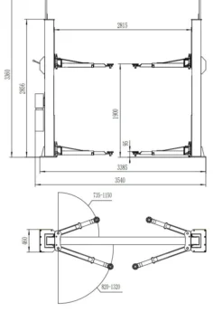 INVENTO EL S40M 230V - Podnośnik dwukolumnowy 4T z manualną blokadą
