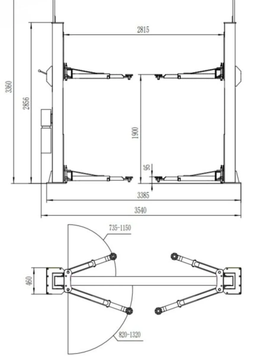 INVENTO EL S40M 230V - Podnośnik dwukolumnowy 4T z manualną blokadą