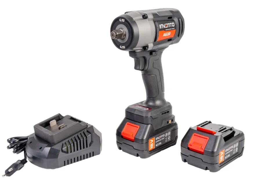 INVENTO 1180 Nm 1/2" klucz udarowy akumulatorowy - zestaw 2x 4Ah, torba, ładowarka
