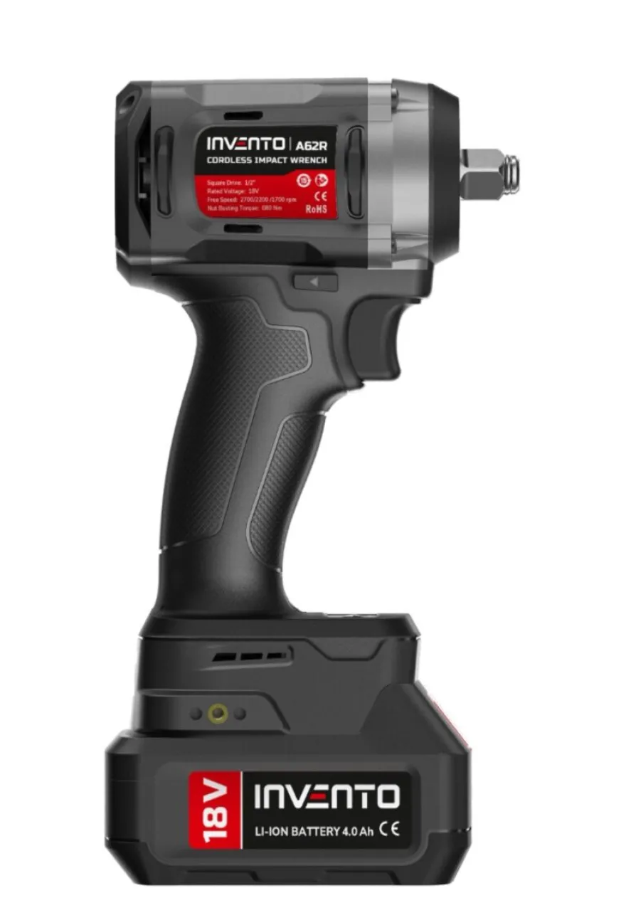 INVENTO 680 Nm 1/2" klucz udarowy akumulatorowy zestaw 2x 4Ah, torba, ładowarka