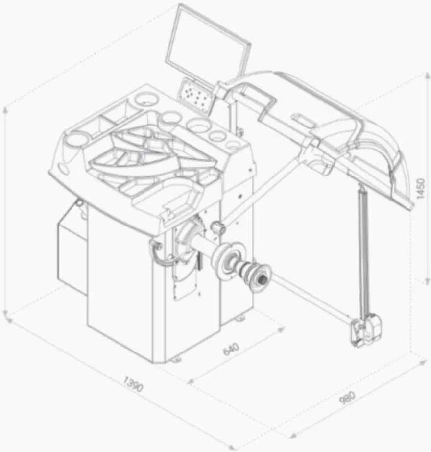 INVENTO VB 510SP wyważarka 3D, sonar, zacisk pneumatyczny, laser, LED, hamulec automatyczny, monitor LCD