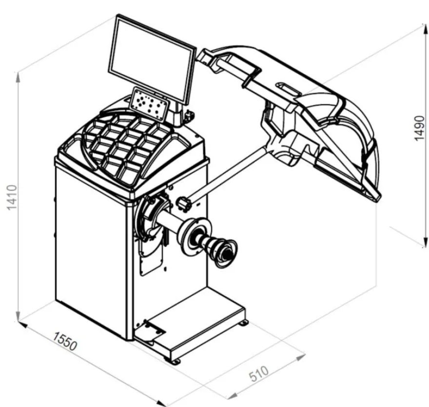 INVENTO VB 470 wyważarka 2D, laser, LED, hamulec, monitor LCD