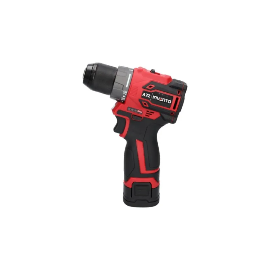 INVENTO 3/8" wiertarka akumulatorowa - zestaw 2x bateria 1,5 Ah + adapter na bity