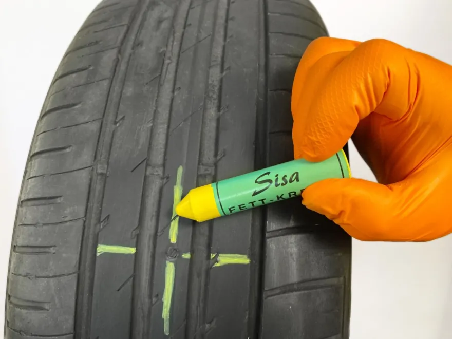 Kreda do opon wodoodporna Marker SISA żółta 12 szt