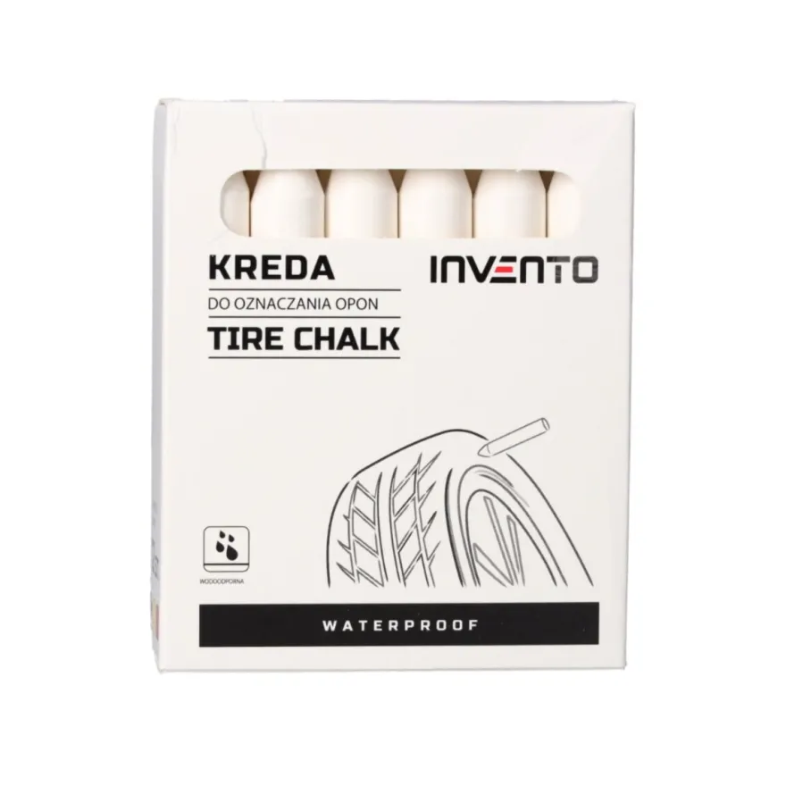 Kreda marker do opon wodoodporna Biała Invento , 12szt