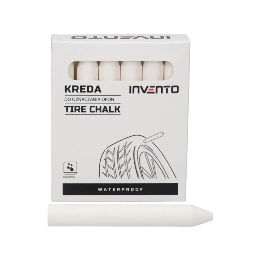 Kreda marker do opon wodoodporna Biała Invento , 12szt