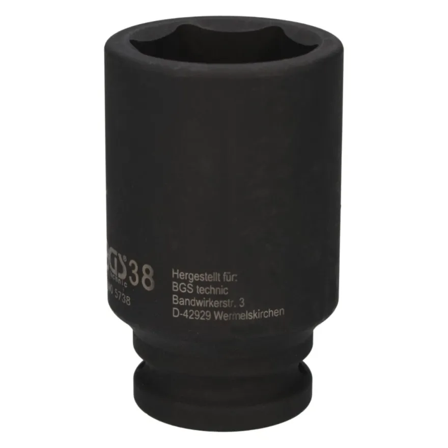 Nasadka udarowa sześciokątna, głęboka 3/4" | 38 mm