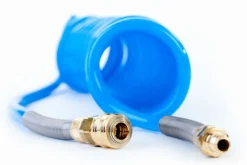 Niebieski wąż spiralny pneumatyczny RQS 12×8 mm z szybkozłączami Rectus 26 – 5 m