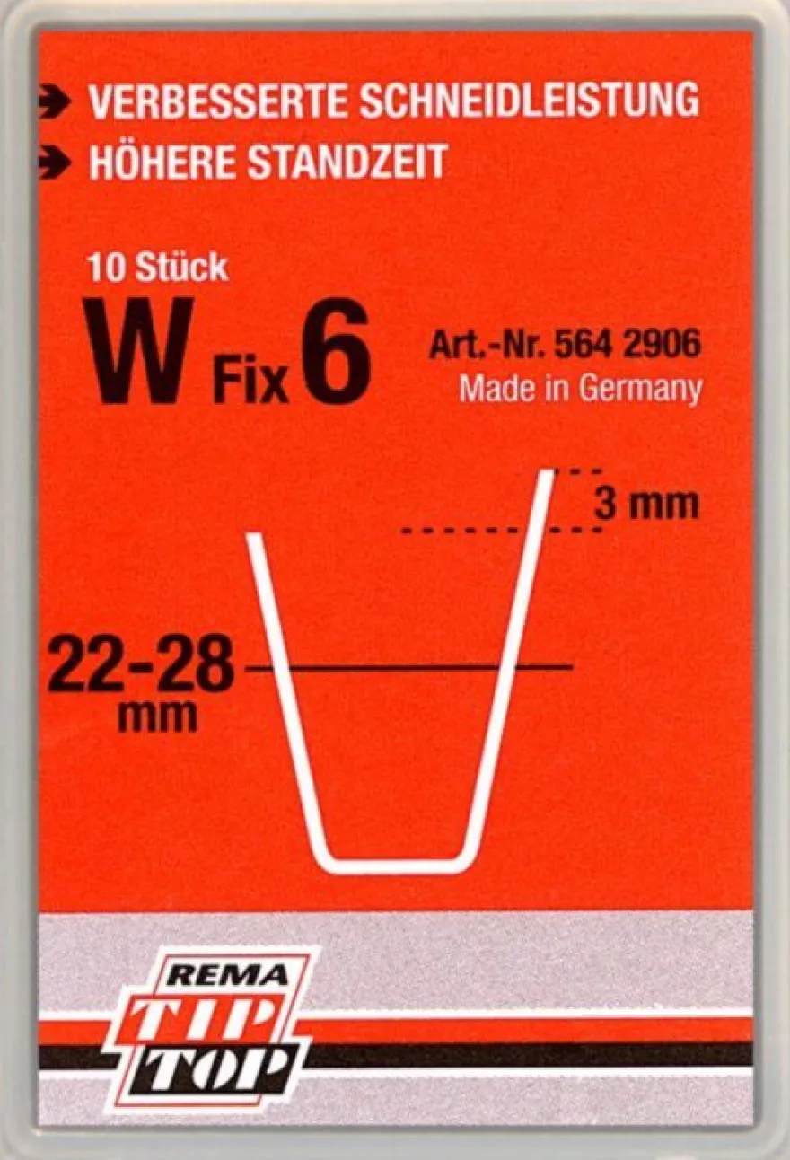Nożyki W Fix 6, 22-28 mm, do wyrzynarki/nacinarki Rubber Cut, 10 szt