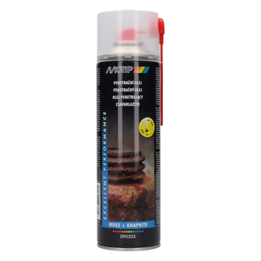 Odrdzewiacz w aerozolu (olej penetrujący grafitowy) 500 ml Spray MOTIP