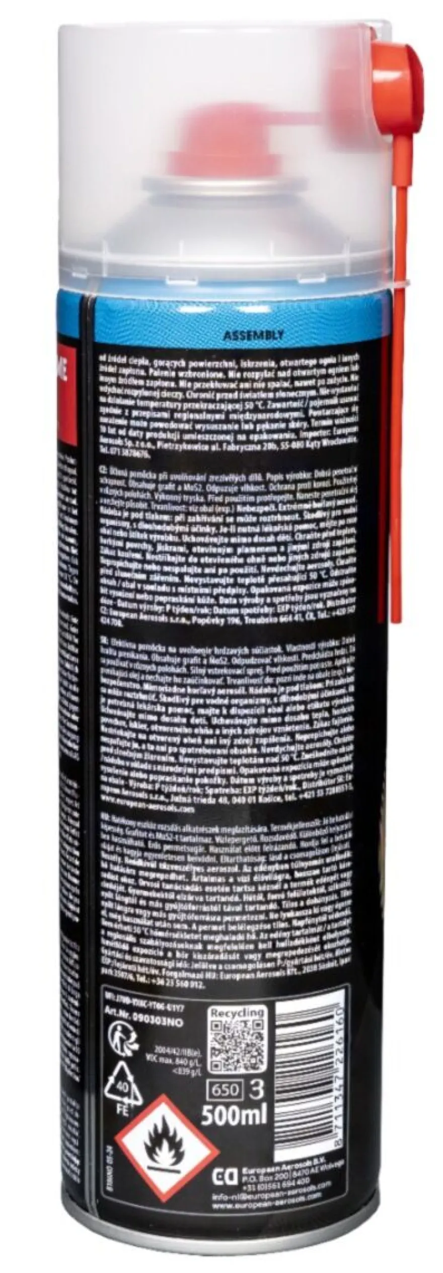 Odrdzewiacz w aerozolu (olej penetrujący grafitowy) 500 ml Spray MOTIP