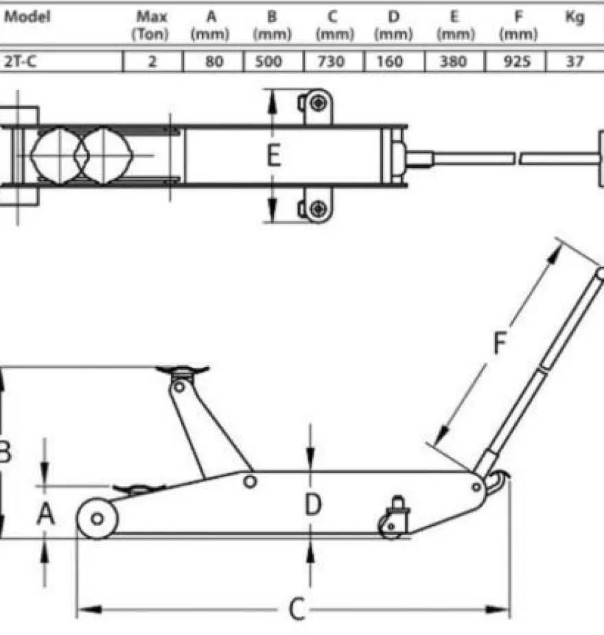 Podnośnik hydrauliczny 2T - Compac 2T-C