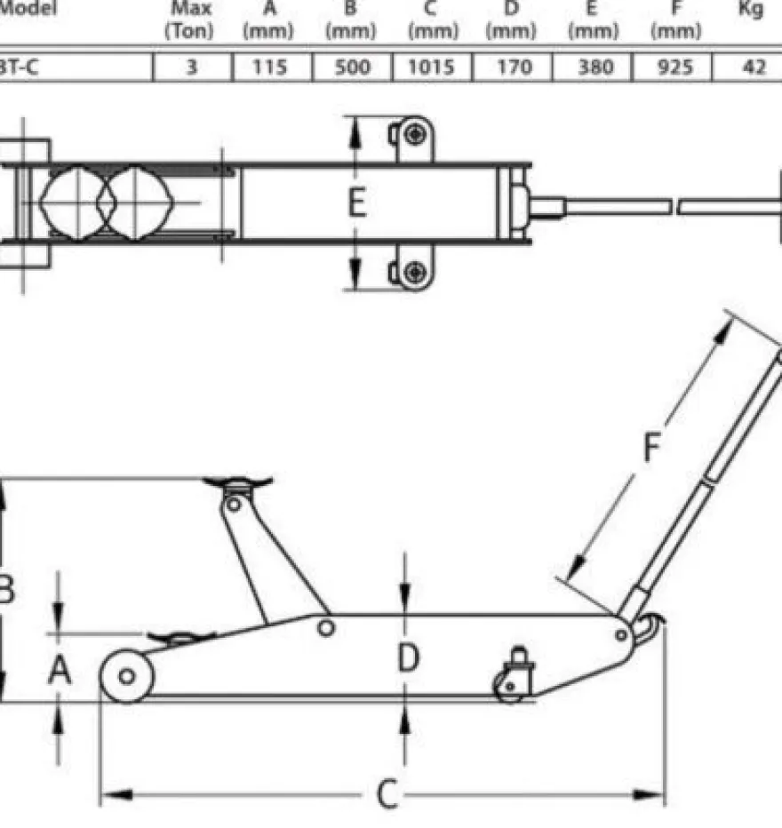 Podnośnik hydrauliczny 3T - Compac 3T-C