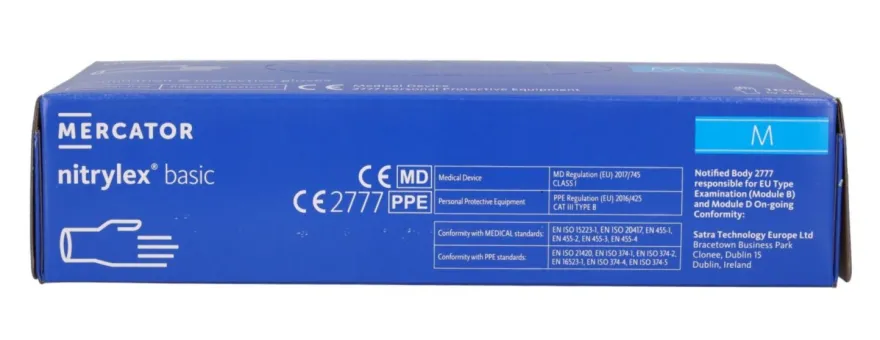 Rękawiczki nitrylowe niebieskie Nitrylex BASIC dark blue r. M, op./100 szt.