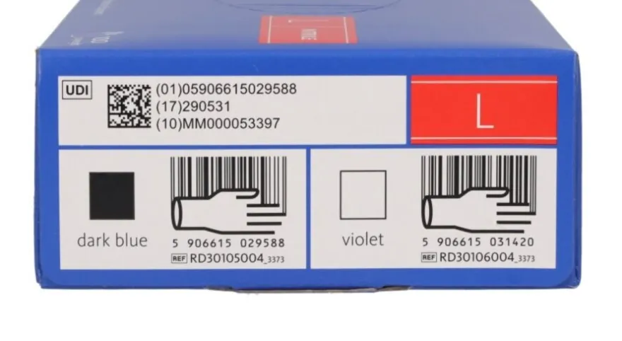 Rękawiczki nitrylowe niebieskie Nitrylex BASIC dark blue r. L, op./100 szt.