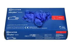 Rękawiczki nitrylowe niebieskie Nitrylex BASIC dark blue r. L, op./100 szt.