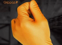 Rękawiczki warsztatowe z nitrylu Grippaz PREMIUM pomarańczowe rozmiar L, op. 50 szt, model 246A
