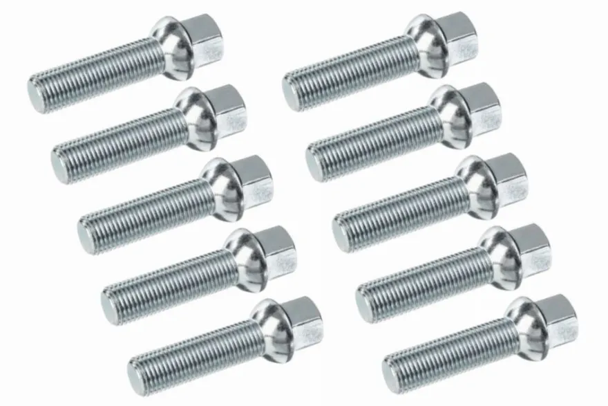 Śruba mocująca M14x1,5, gwint 45mm, kula, klucz 17 10 szt.