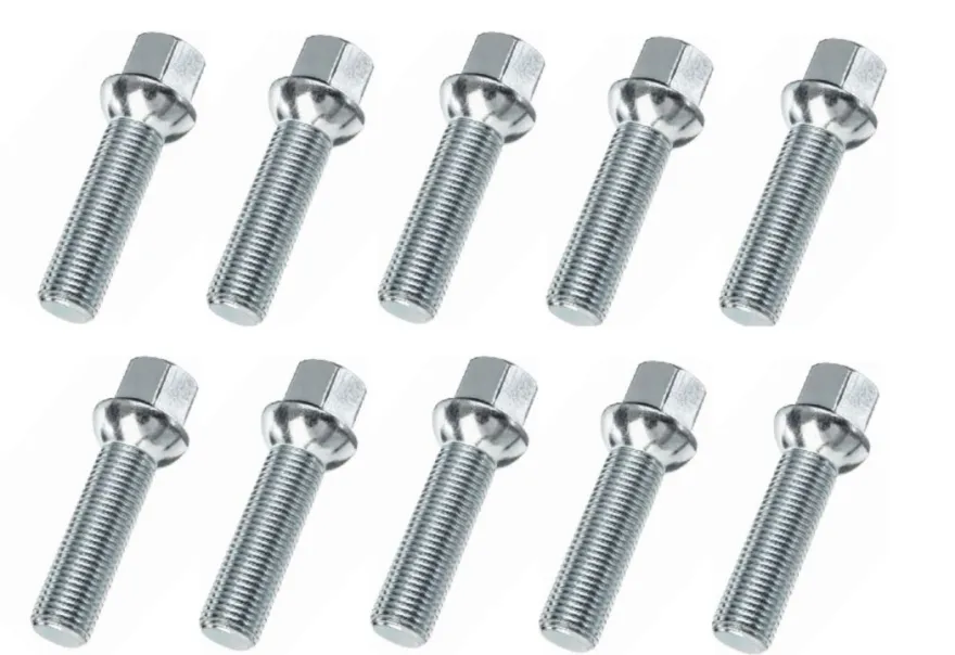 Śruba mocująca M14x1,5, gwint 45mm, kula, klucz 17 10 szt.