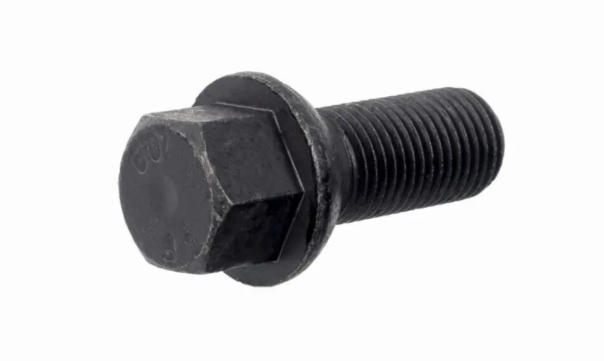 Śruba mocująca M14x1,5, gwint 28mm, kula, klucz 17, czarna