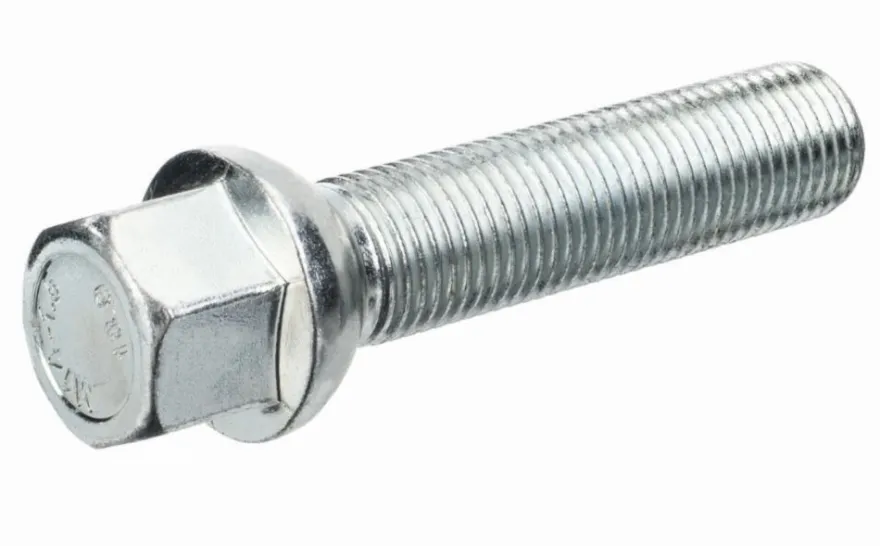 Śruba mocująca M14x1,5, gwint 55mm, kula, klucz 17