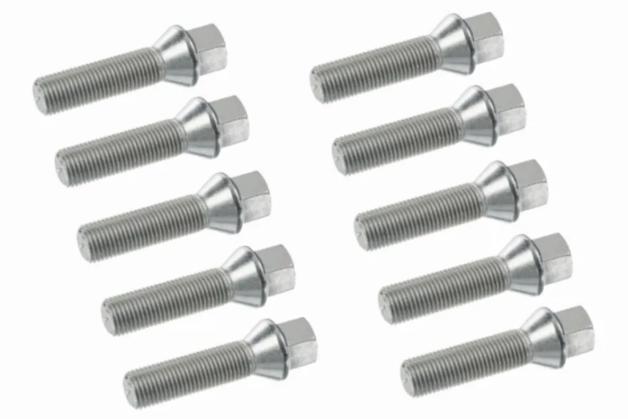 Śruba mocująca M14x1,5, gwint 45mm, stożek, klucz 17 10 szt.
