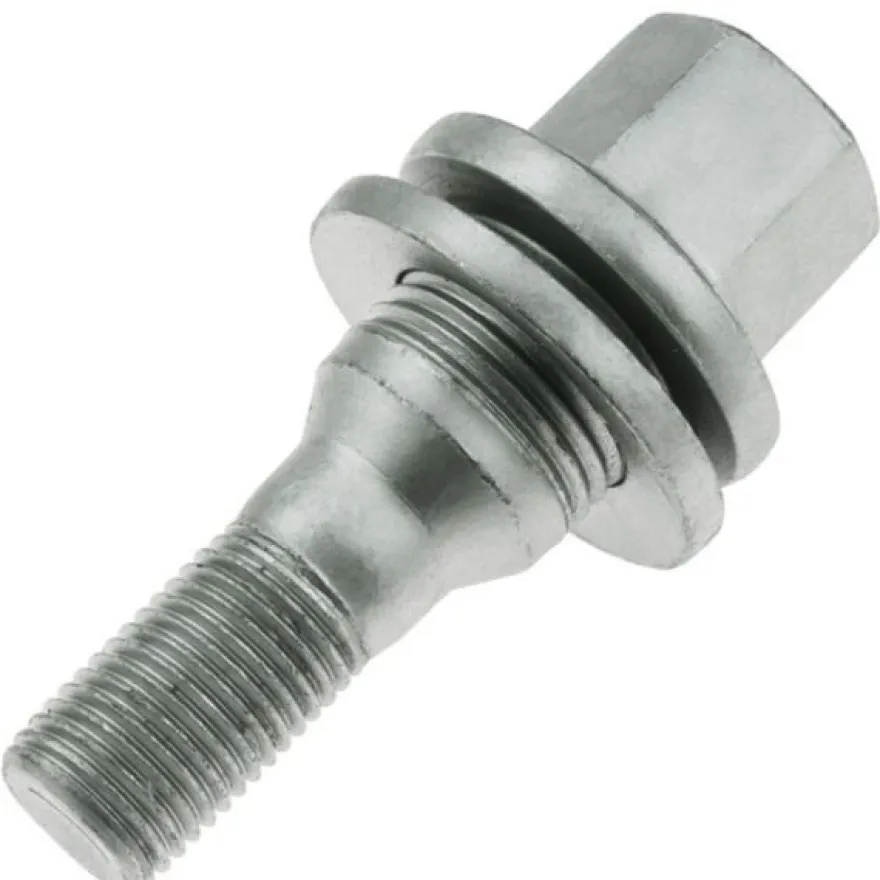 Śruba mocująca M12x1,25, klucz 17, płaska podkładka Geomet (zamiennik 561-5077) do oryginalnych felg Peugeot, Citroen