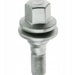 Śruba mocująca M12x1,25, klucz 17, płaska podkładka Geomet (zamiennik 561-5077) do oryginalnych felg Peugeot, Citroen