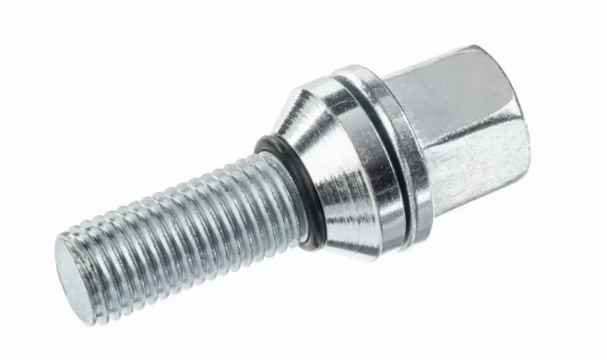 Śruba mocująca M12x1,5 pływająca, gwint 28mm, ruchomy stożek, klucz 17