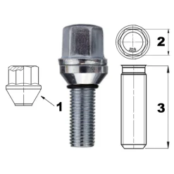 Śruba pływająca M12x1,5 28mm ruchomy stożek, K17, 2 szt.