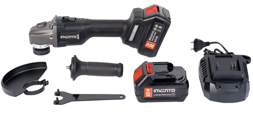Szlifierka kątowa akumulatorowa 125mm INVENTO A87R - zestaw 2x 4Ah, walizka