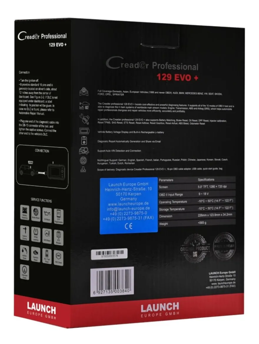 Tester diagnostyczny LAUNCH CRP 129 EVO + darmowa dożywotnia aktualizacja