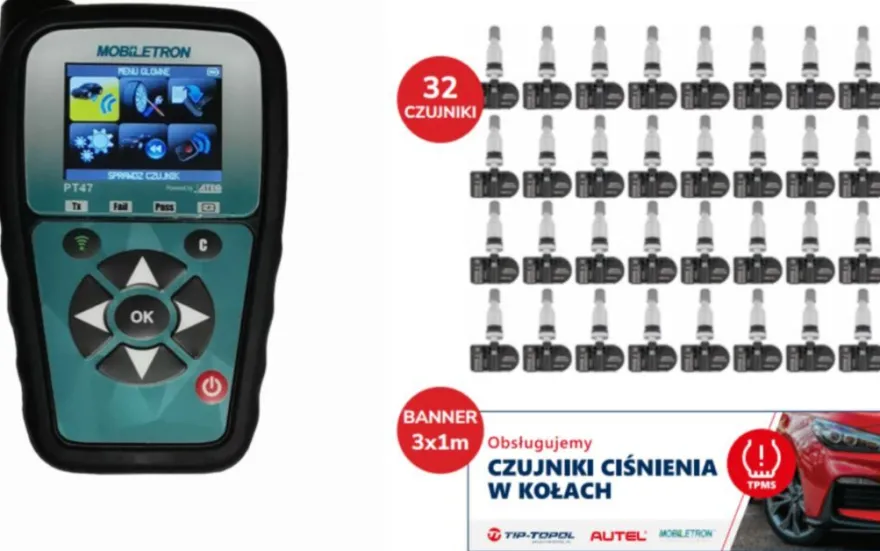 TESTER MOBILETRON PT47 + 32 czujniki TPMS + baner