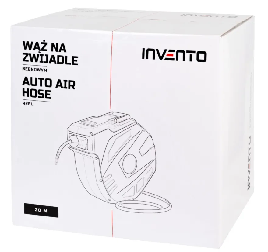 Wąż pneumatyczny na zwijadle 20m ( bęben + zwijacz ) INVENTO