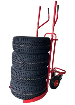 Wózek do transportu opon osobowych i SUV, pochylny 45 stopni, udźwig 150 kg