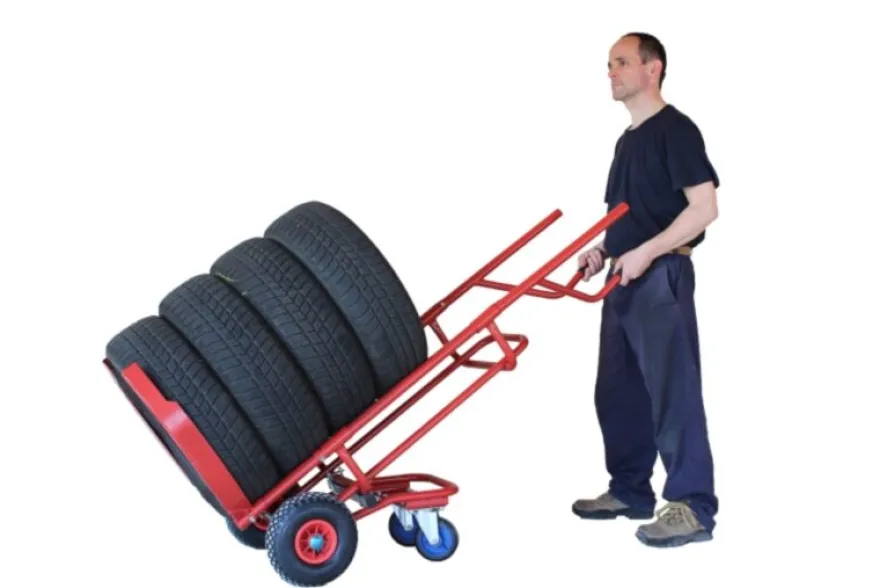 Wózek do transportu opon osobowych i SUV, pochylny 45 stopni, udźwig 150 kg