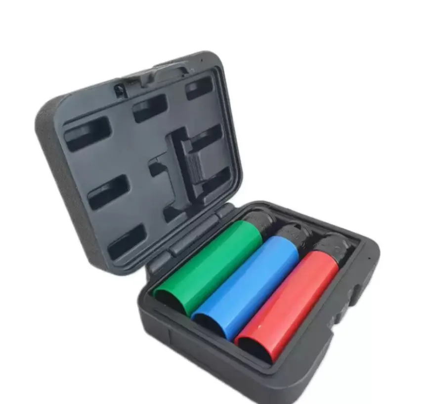Zestaw extra długich nasadek udarowych 1/2" - 17, 19, 21 mm do felg alu