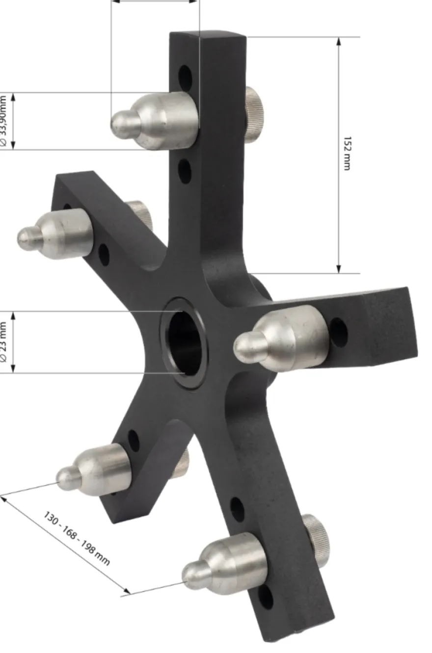 Zestaw INVENTO gwiazda 4 i 5-cio ramienna + flansza, uchwyt 42 mm LLKW do wyważarki cieżarowej