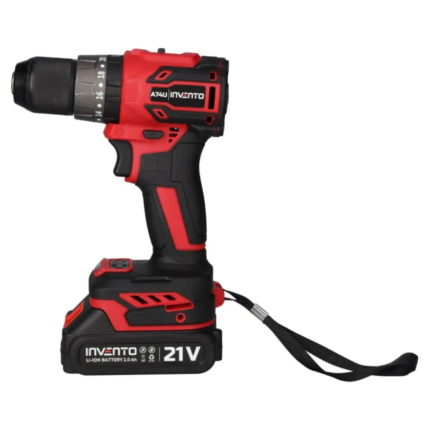 ZESTAW INVENTO klucz A63 + wiertarka A74U + 2x aku (4Ah+ 2Ah) + ładowarka + adapter