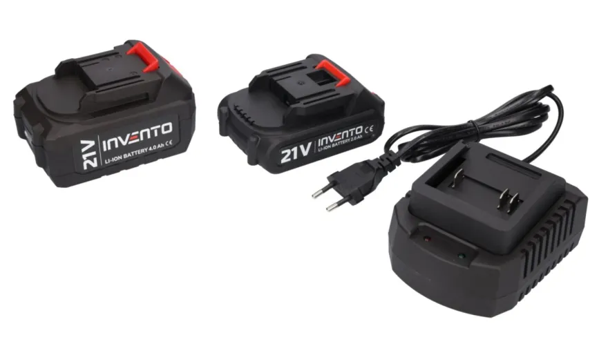 ZESTAW INVENTO klucz A63 + wiertarka A74U + 2x aku (4Ah+ 2Ah) + ładowarka + adapter